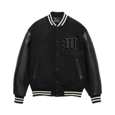 WACKO MARIA Leather Varsity Jacket "Black"