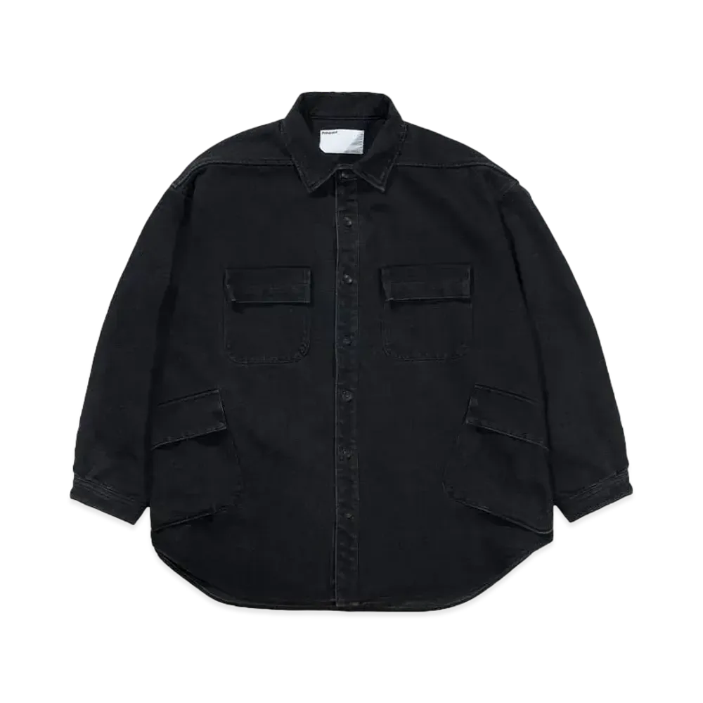 Poliquant THE DEFORMED DENIM FATIGUE SHIRT JACKET "BLACK"