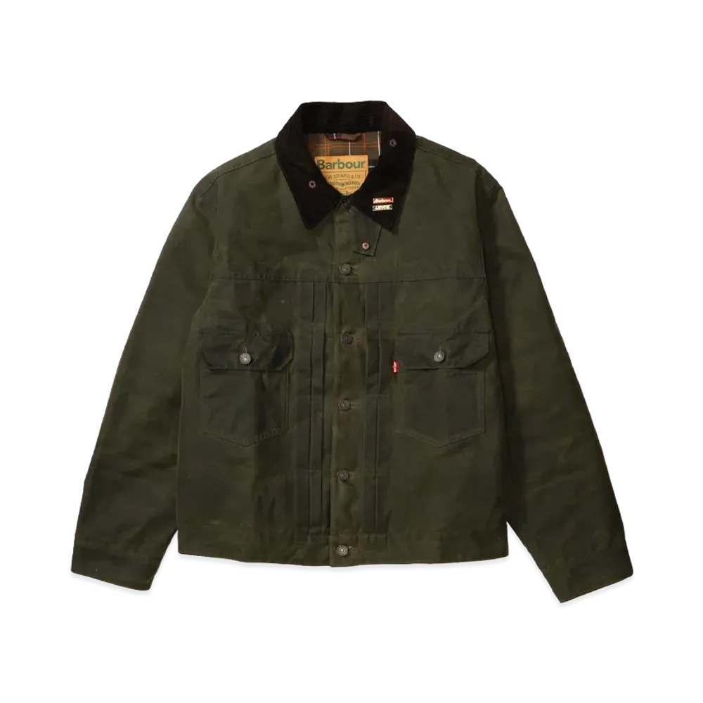 Levi's x Barbour Type II Waxed Trucker "Khaki"