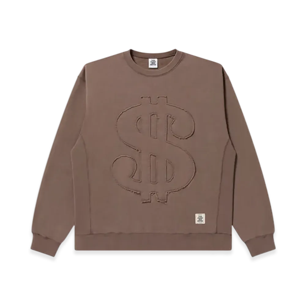 BlackEyePatch Dollar Sign Pigment Crew Neck "Brown"