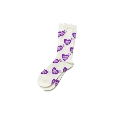 HUMAN MADE HEART PATTERN SOCKS "Purple"