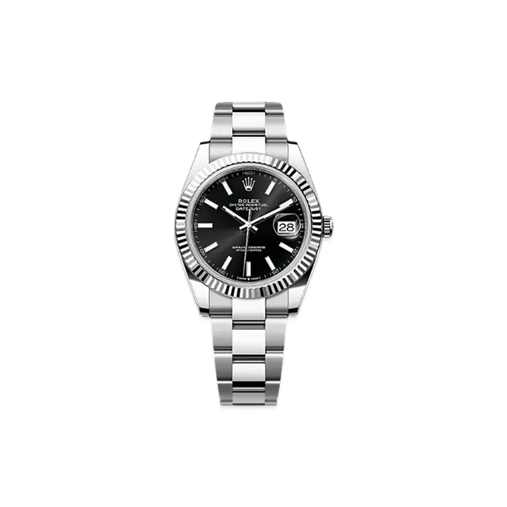 ROLEX Datejust 41 Oystersteel & White Gold "Black"