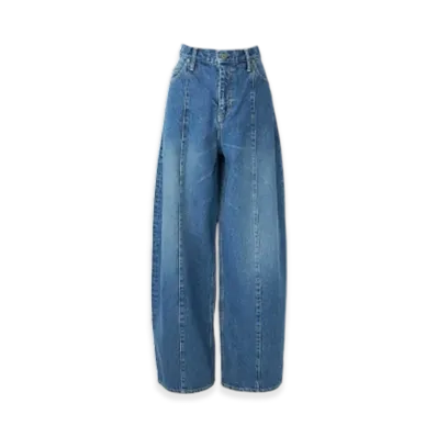 HYSTERIC GLAMOUR Curved Denim Pants Women "Light Indigo Blue"