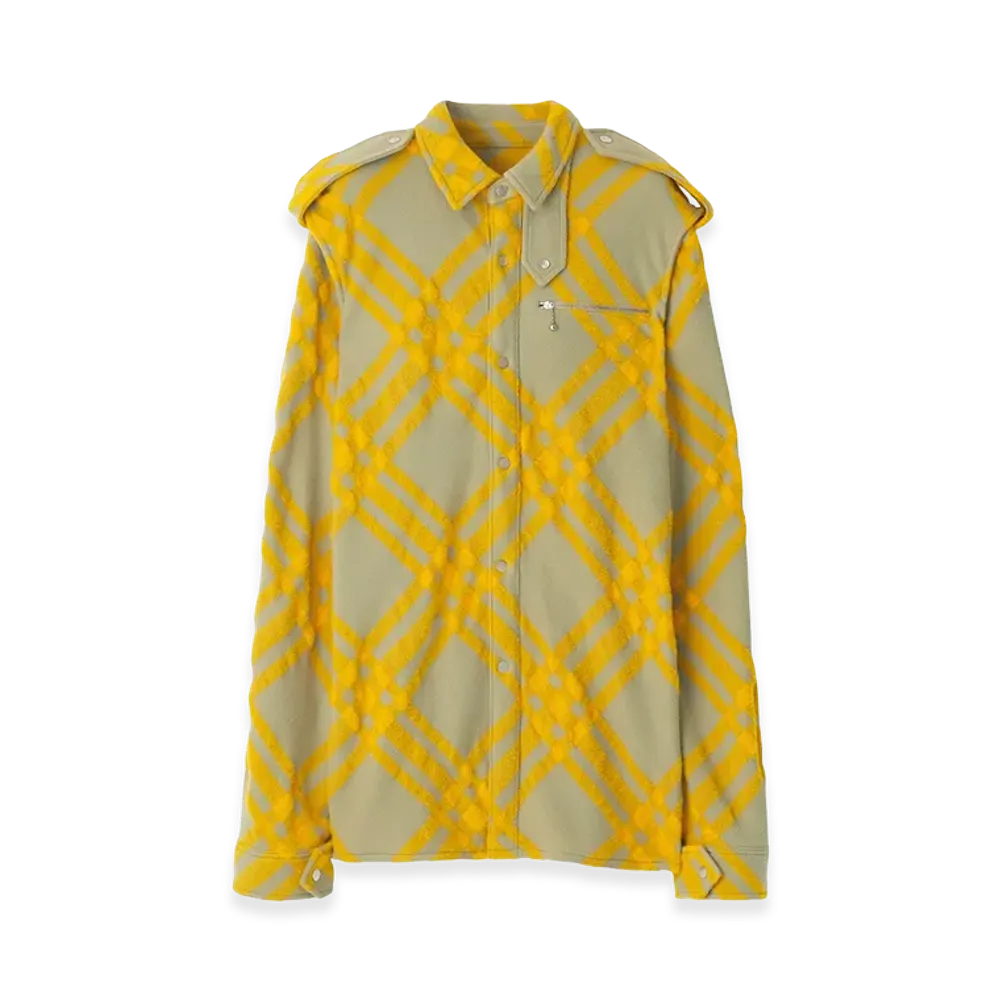 Burberry Women's Embroidered Wool Blend Shirt "LIght Green/Yellow"