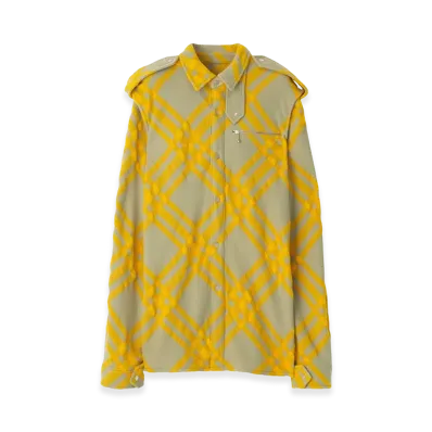 Burberry Women's Embroidered Wool Blend Shirt "LIght Green/Yellow"