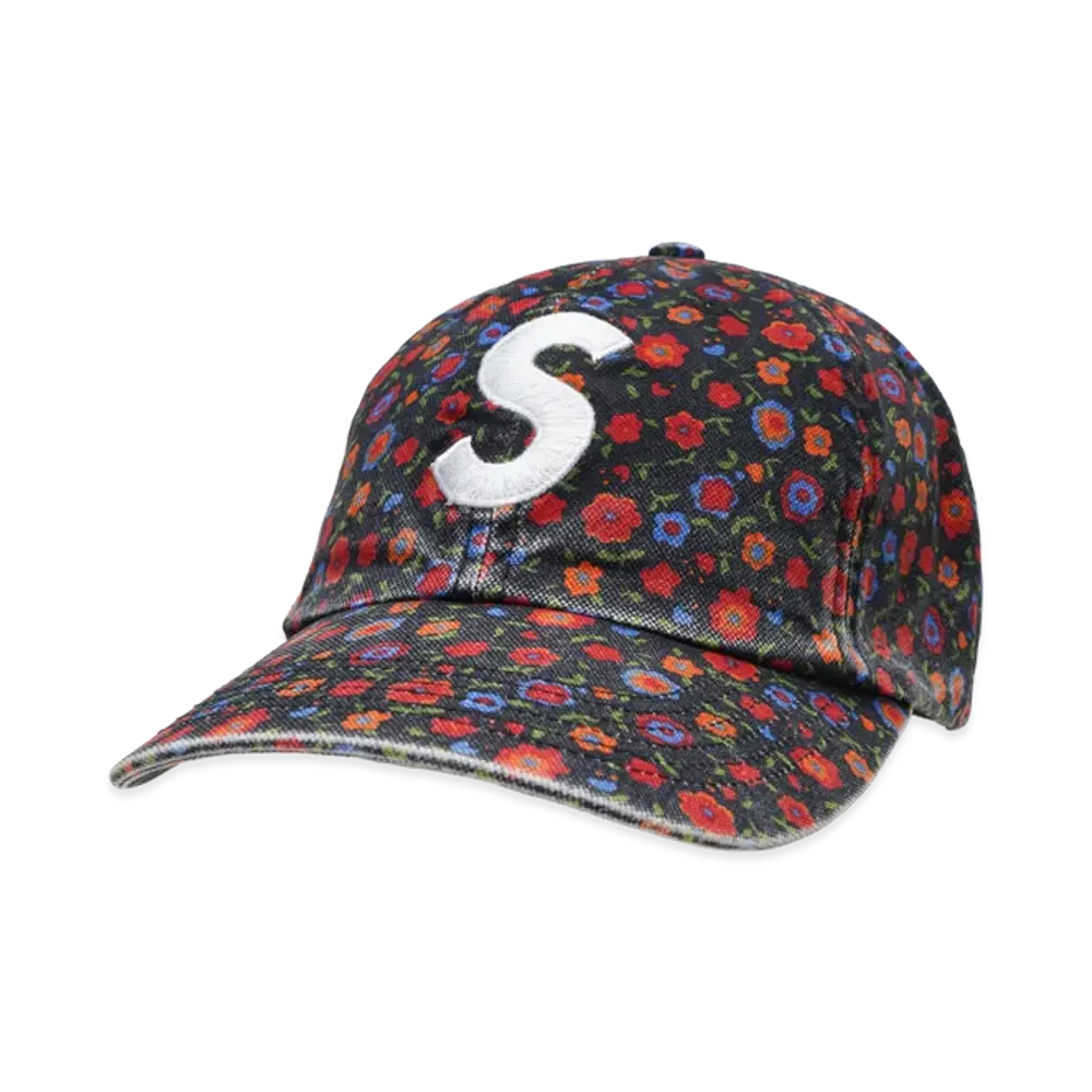 Supreme Washed Canvas S Logo 6-Panel "Floral"