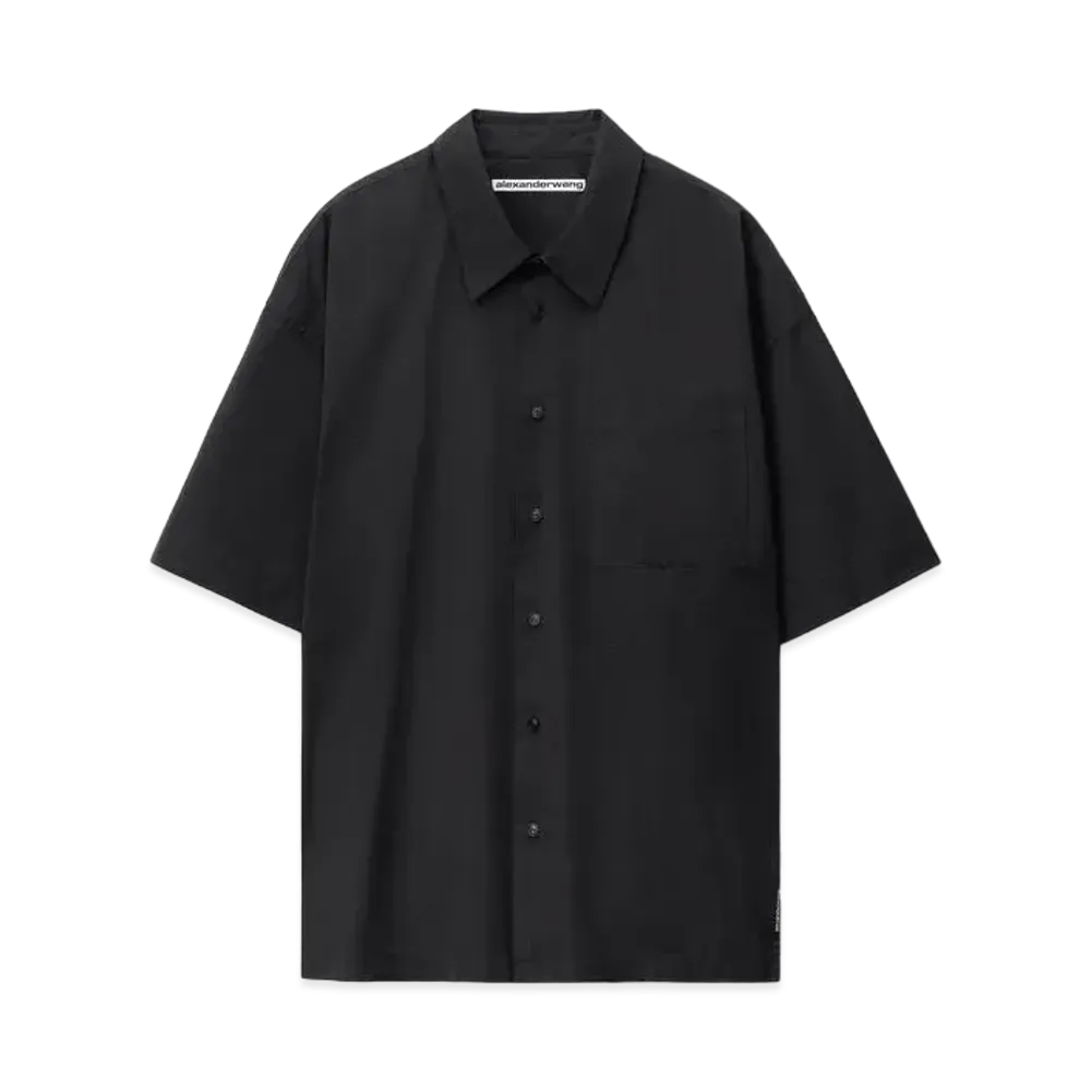 Alexander Wang Technical Cotton Short Sleeve Shirt "Black"