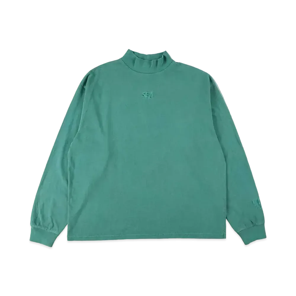 WIND AND SEA SEA (PIGMENT-DYE) L/S MOCKNECK T-SHIRT "Green"