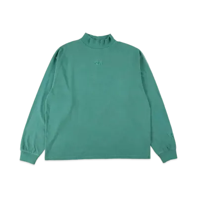 WIND AND SEA SEA (PIGMENT-DYE) L/S MOCKNECK T-SHIRT "Green"