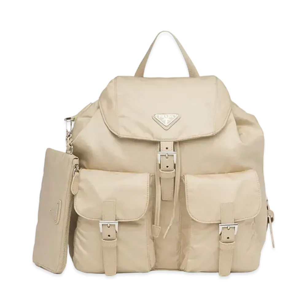 PRADA Re-Nylon Medium Backpack "Desert Beige"