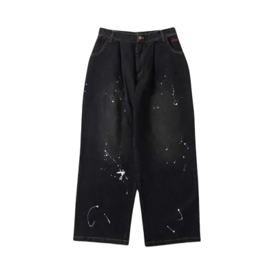BADWAY paint denim pants "BLACK"