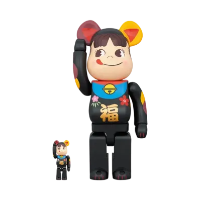 Bearbrick Manekineko Peko-Chan Black Fuku 100% & 400%