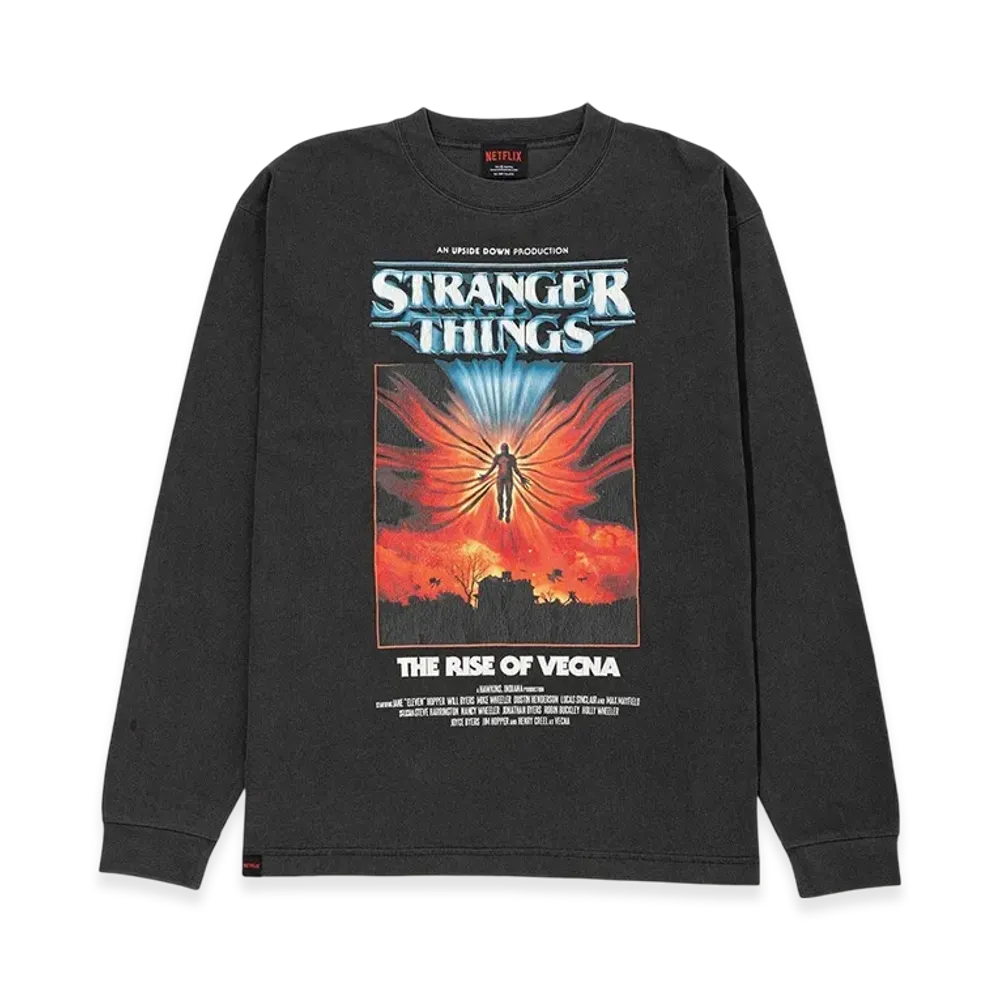 Netflix Stranger Things x V.A. Pigment Long Sleeve Tee VECNA "Black"