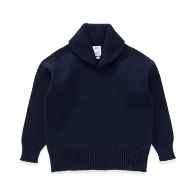 visvim Monte Shawl Collar Knit "Navy"