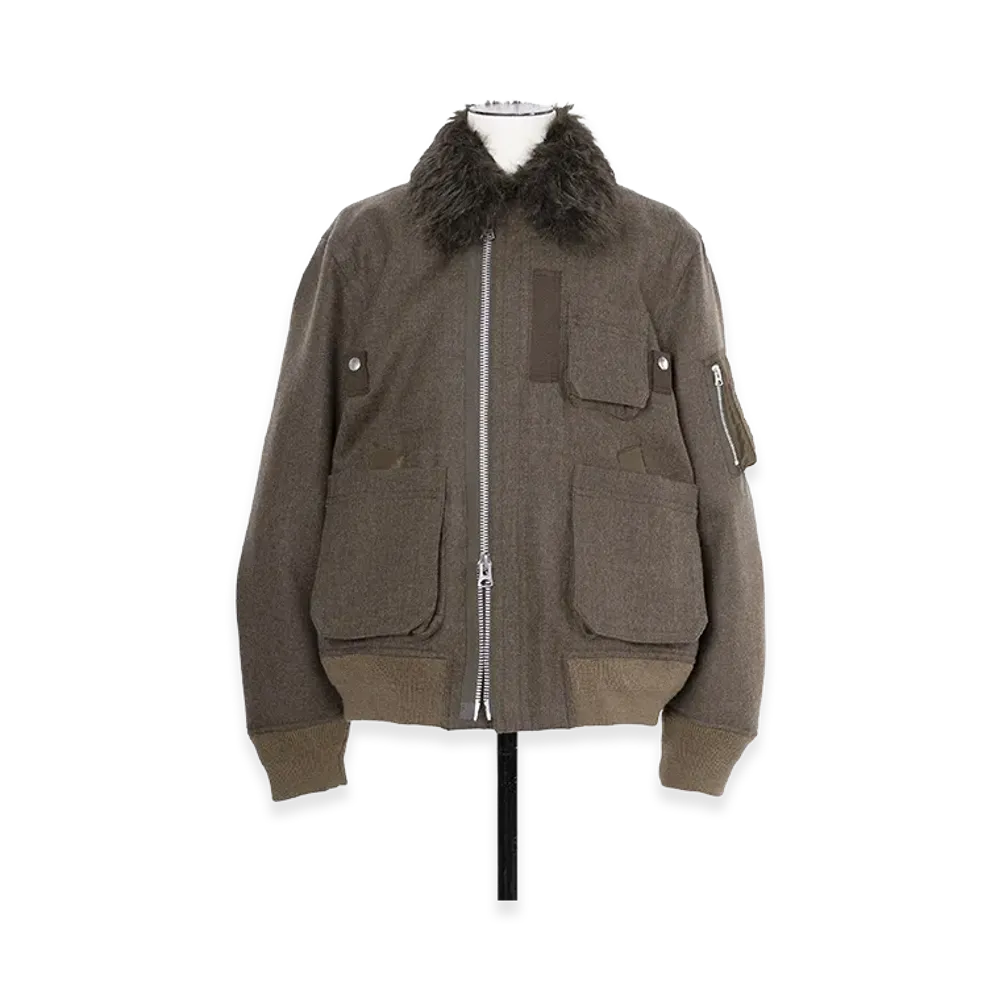 sacai Wool Melton Blouson "Brown"