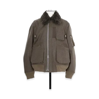 sacai Wool Melton Blouson "Brown"