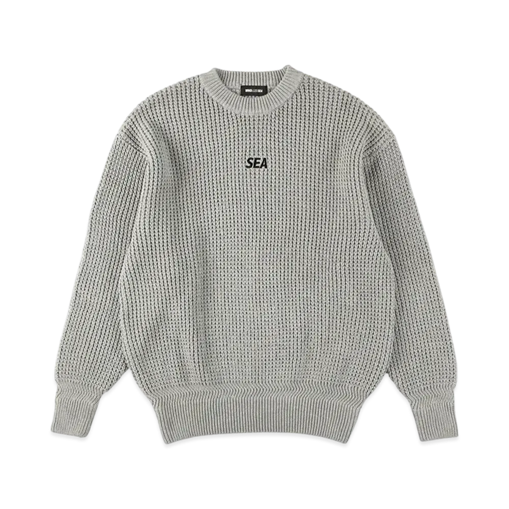 WIND AND SEA Cotton Waffle Sweater "Gray"