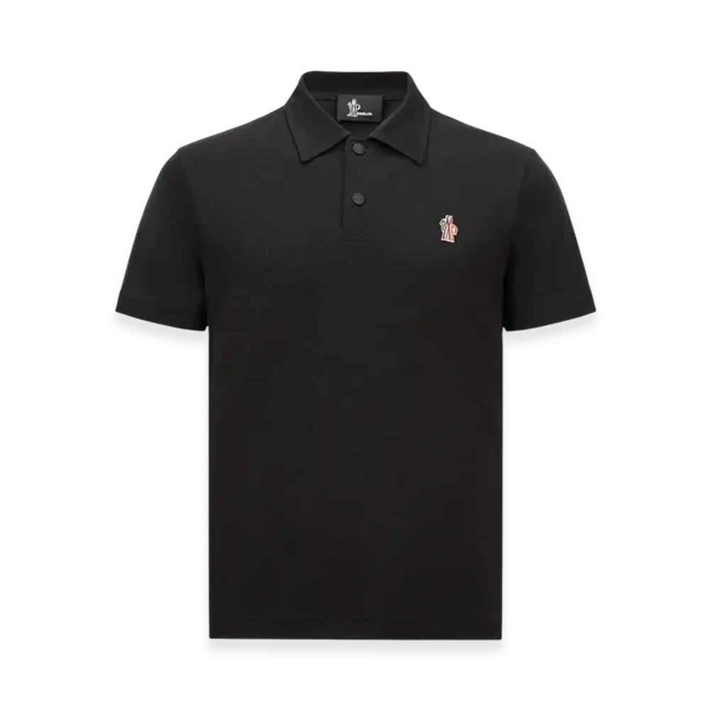 MONCLER Logo Patch Polo Shirt "Black"