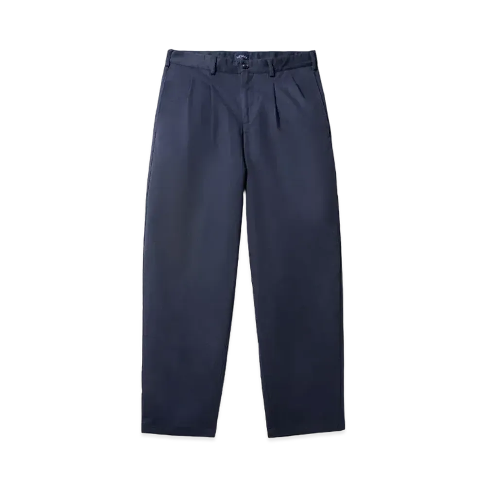 Noah Chino Twill Double-Pleat Pants "Navy"