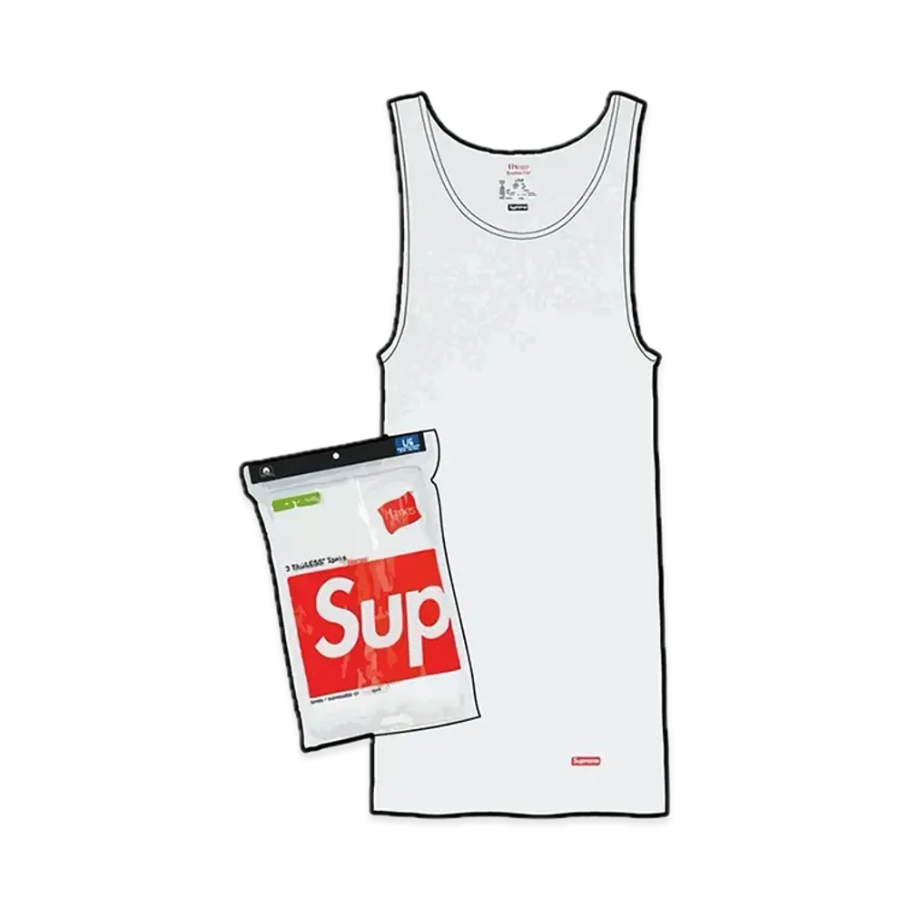 Supreme x Hanes Tank Tops (3 Pack) "White"