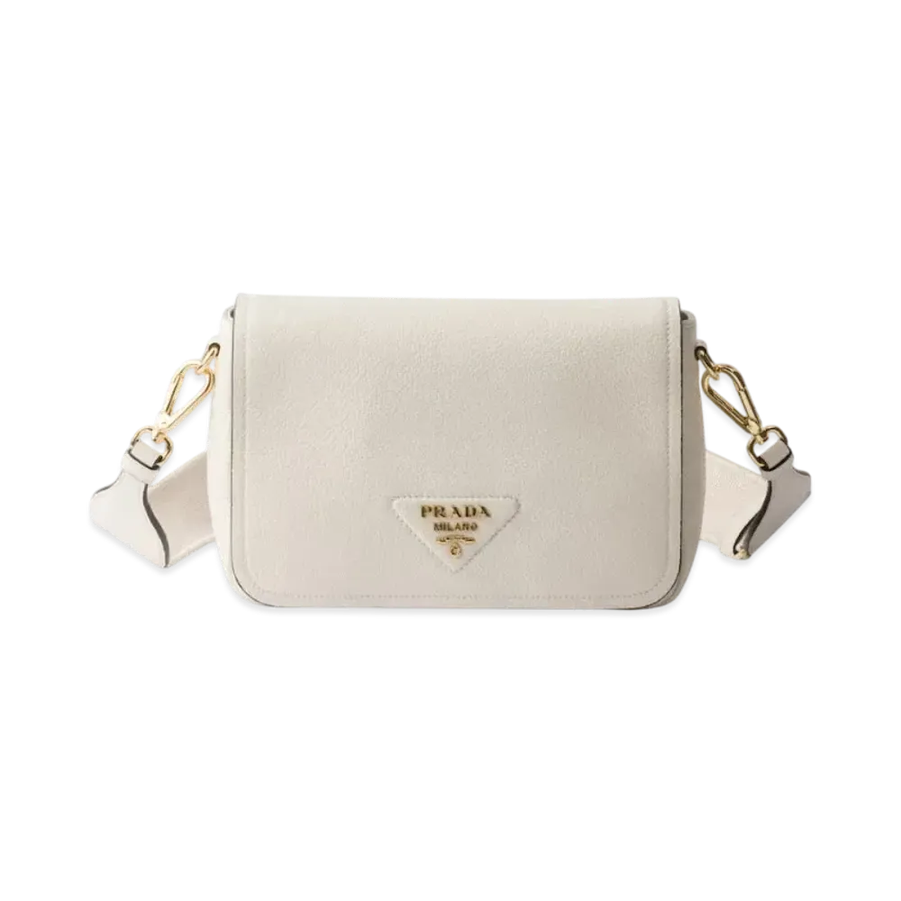 PRADA Leather Shoulder Bag "White"