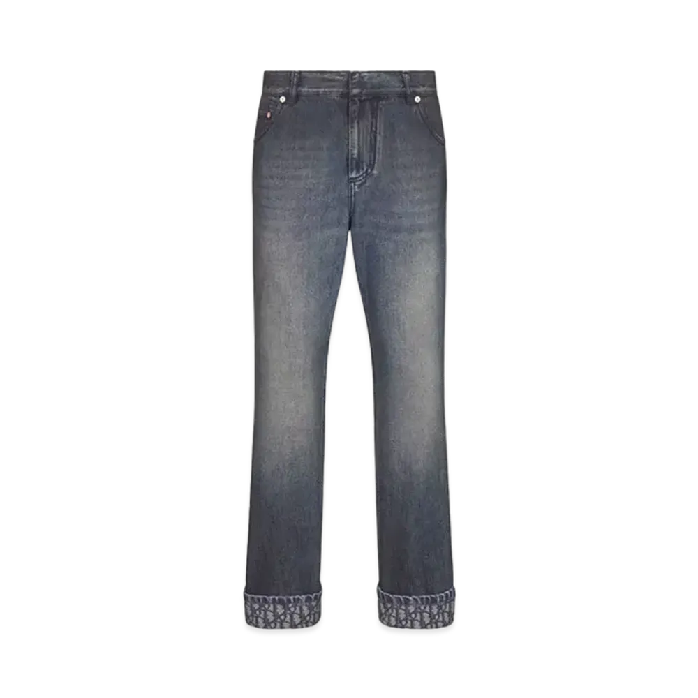 Dior Straight Jeans Stonewashed Cotton Denim "Blue"