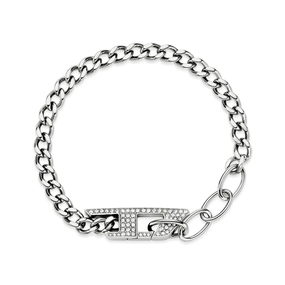 Diesel Dx1627040 Jewellery Stainless Steel Glitz Chain Bracelet "Silver"