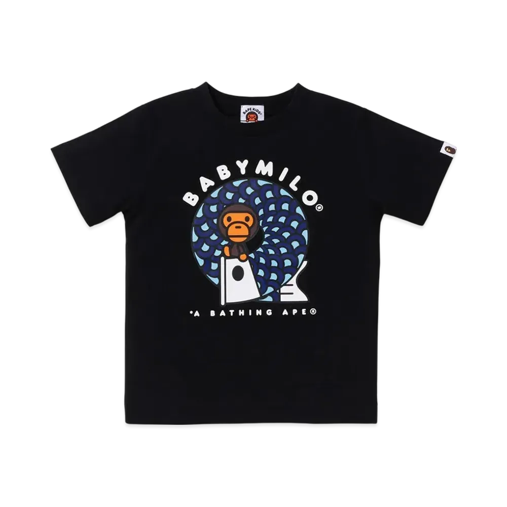 A BATHING APE Koinobori On Baby Milo Tee "Black"