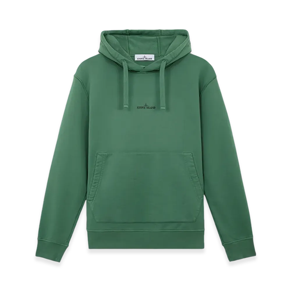 Stone Island 66283 Cotton Fleece Sweatshirt with Institutional Two Print - 24FW "Sage Green"