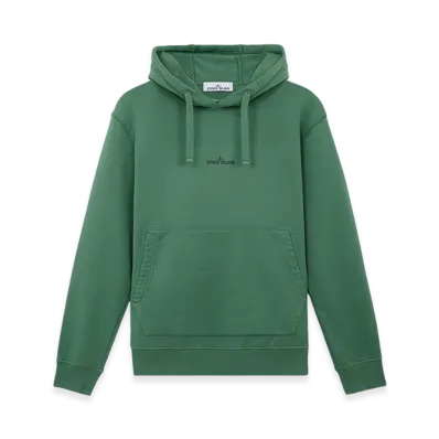 Stone Island 66283 Cotton Fleece Sweatshirt with Institutional Two Print - 24FW "Sage Green"