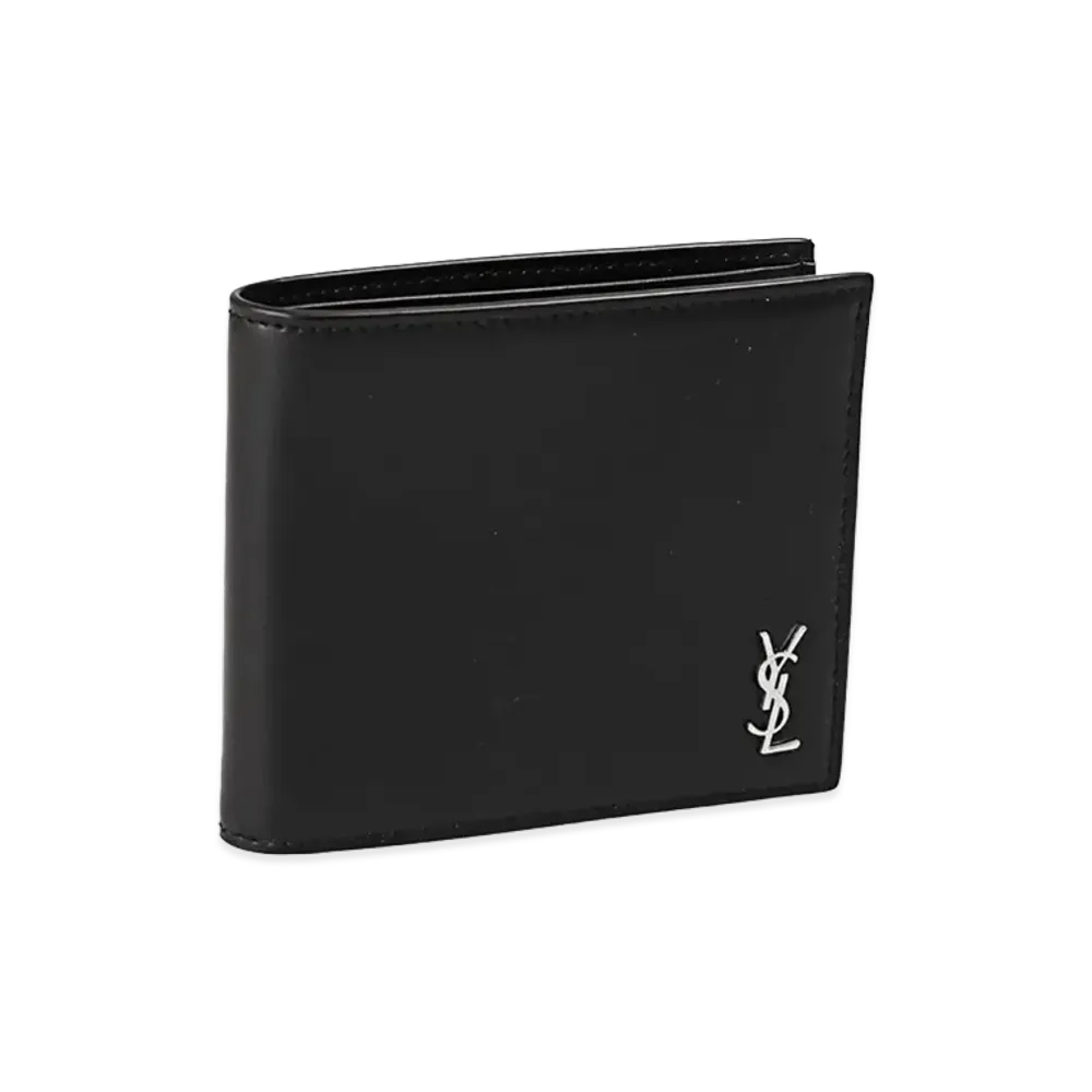 Saint Laurent Tiny Cassandre Bi-fold Wallet "Black"