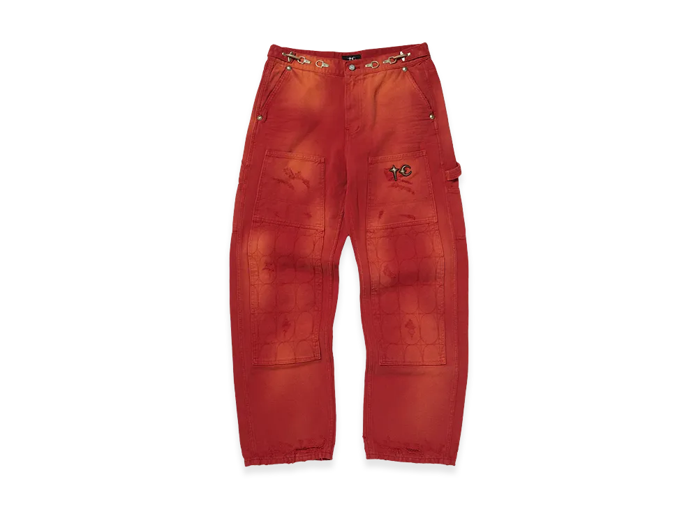 THUG CLUB TC Two Tone Washed Pants "Red"