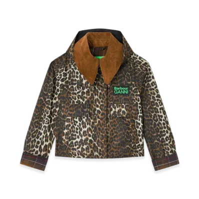 Barbour x GANNI Short Wax Jacket "Leopard"