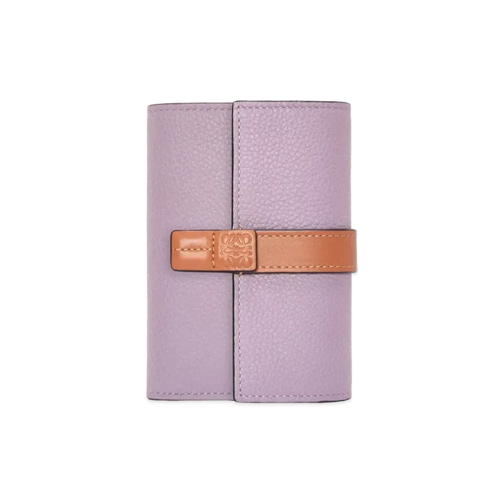 LOEWE Small Vertical Wallet In Soft Grained Calfskin "Dirty Mauve/Tan"