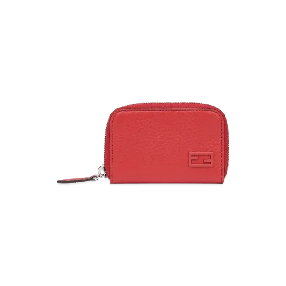 FENDI Zip-Around Wallet Leather Wallet "Red"