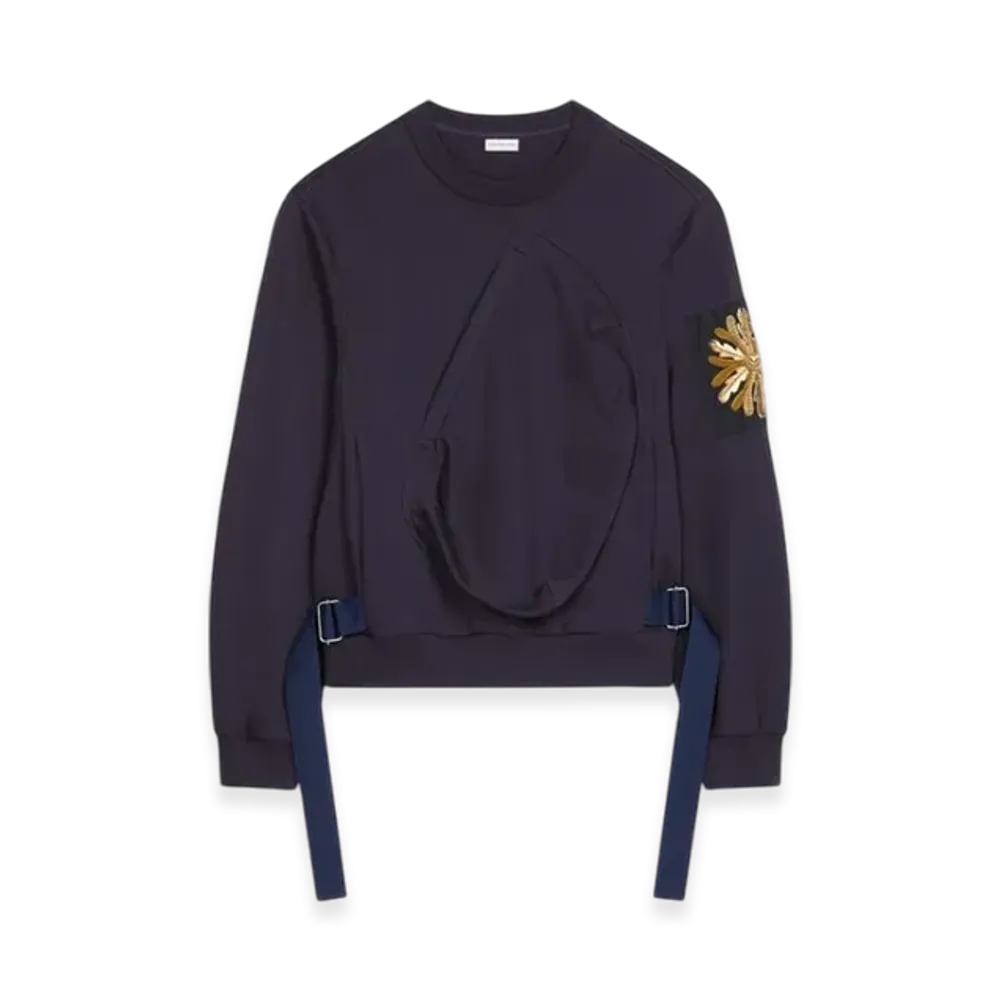 DRIES VAN NOTEN Embellished Sweatshirt "Navy"