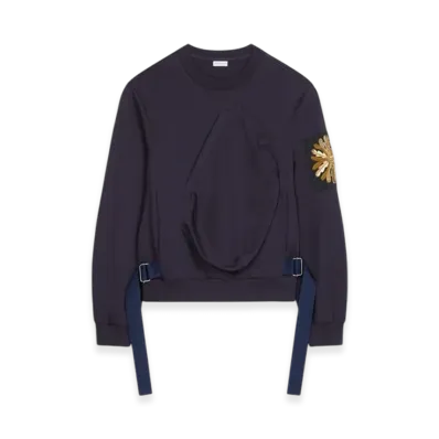DRIES VAN NOTEN Embellished Sweatshirt "Navy"
