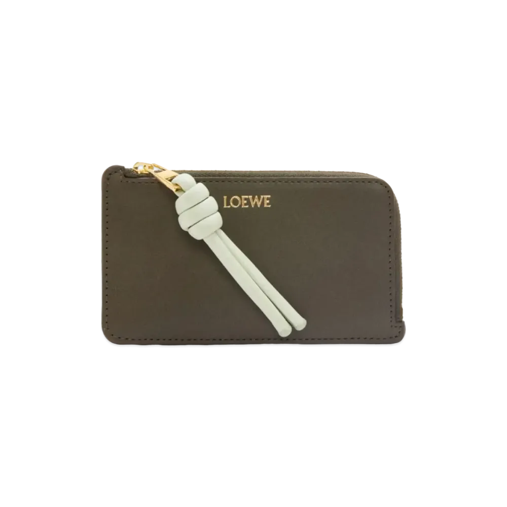 LOEWE Knotcoin Card Holder Shinina Pakaf "Dark Khaki/Springjade"