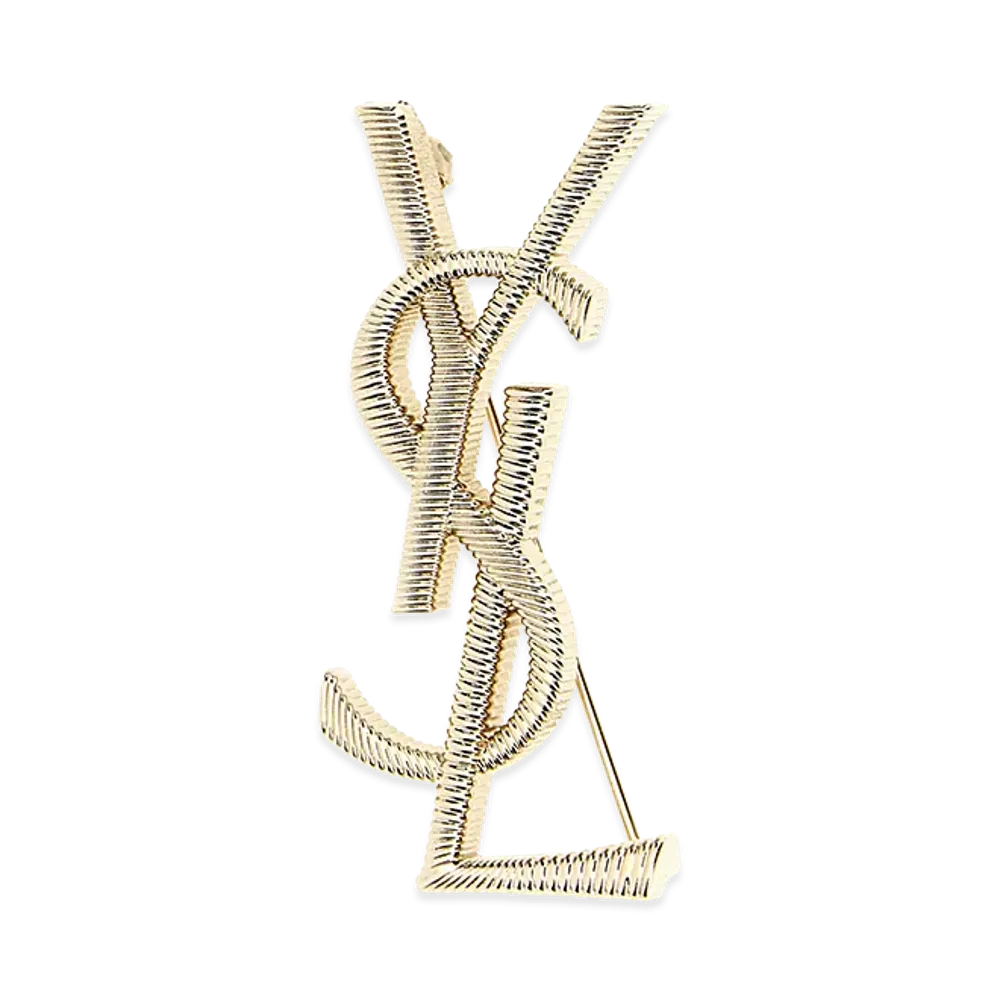 Saint Laurent Women's Cassandre Brooch "Gold"
