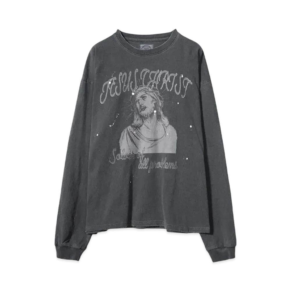 SOMEIT S.S.J.X VINTAGE LS TEE "STONE GREY"