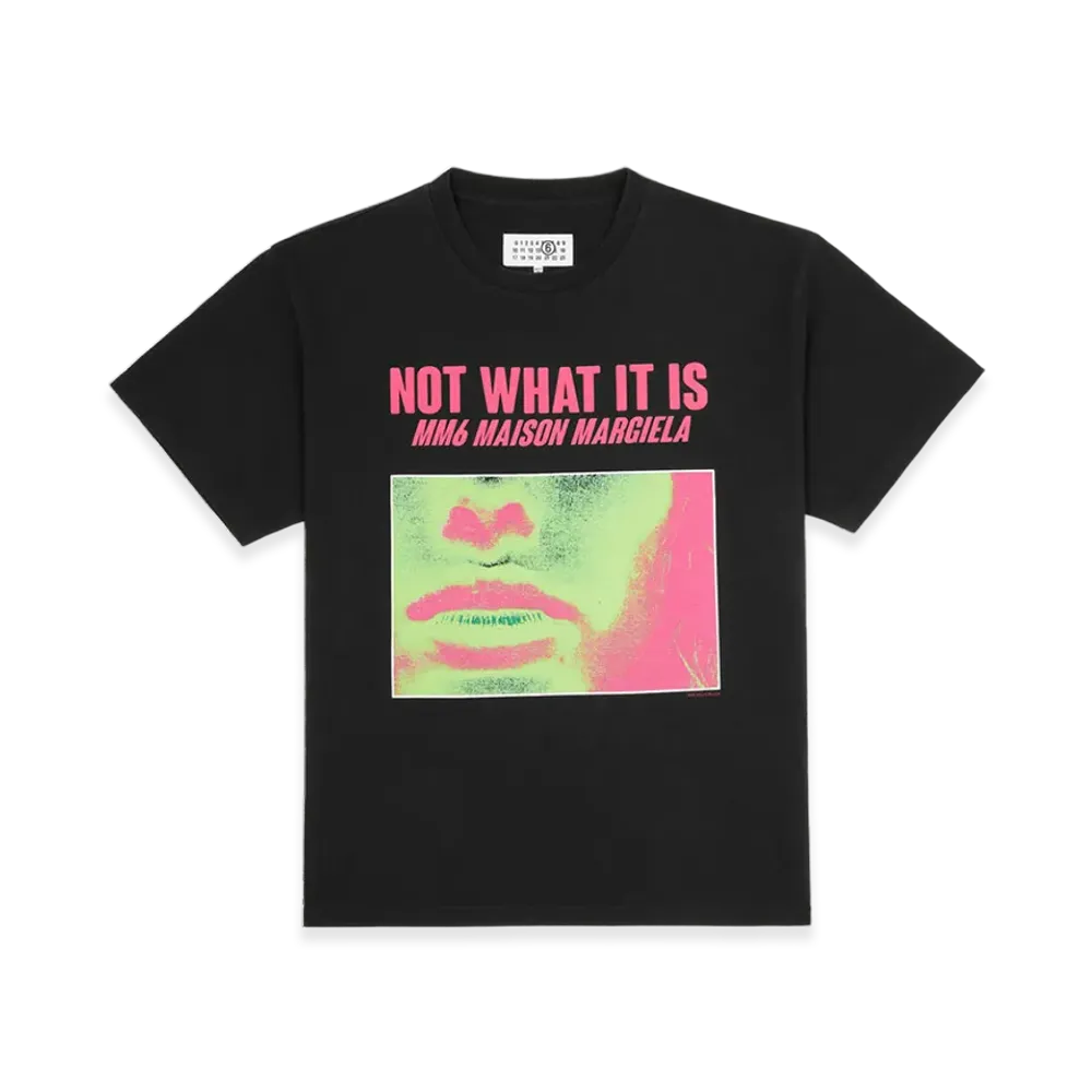 MM6 Maison Margiela Women's Band Print T-Shirt "Black"