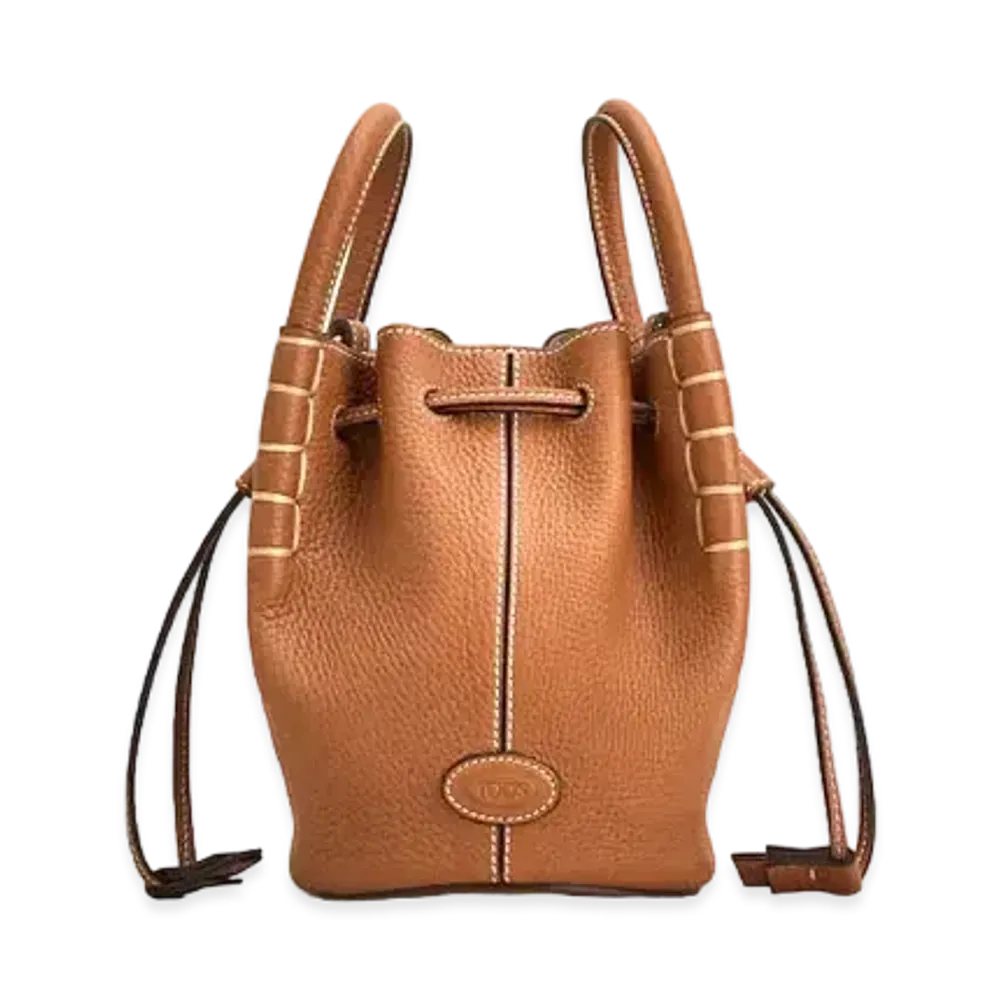 TOD'S Bucket Bag In Leather Micro "Brown"