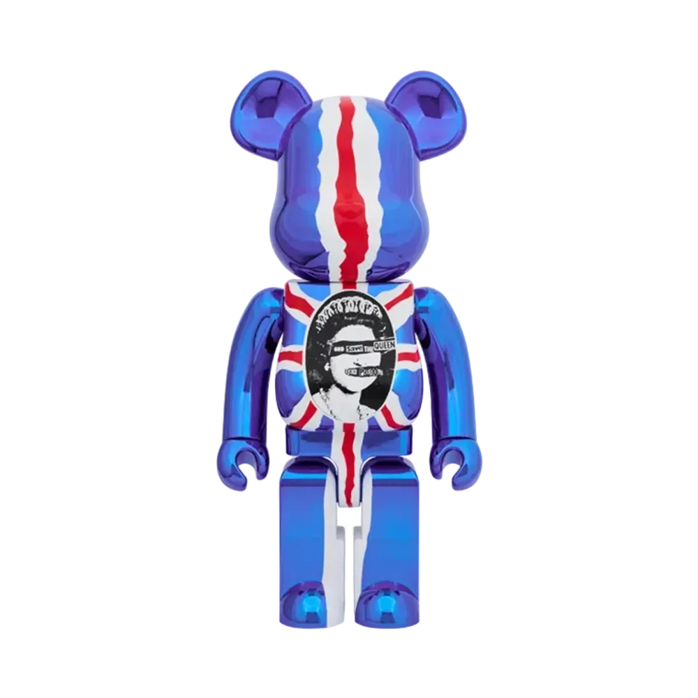 MEDICOM TOY "BEARBRICK" Sex Pistols "God Save The Queen" Chrome Ver. 1000%