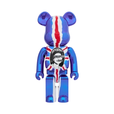 MEDICOM TOY "BEARBRICK" Sex Pistols "God Save The Queen" Chrome Ver. 1000%