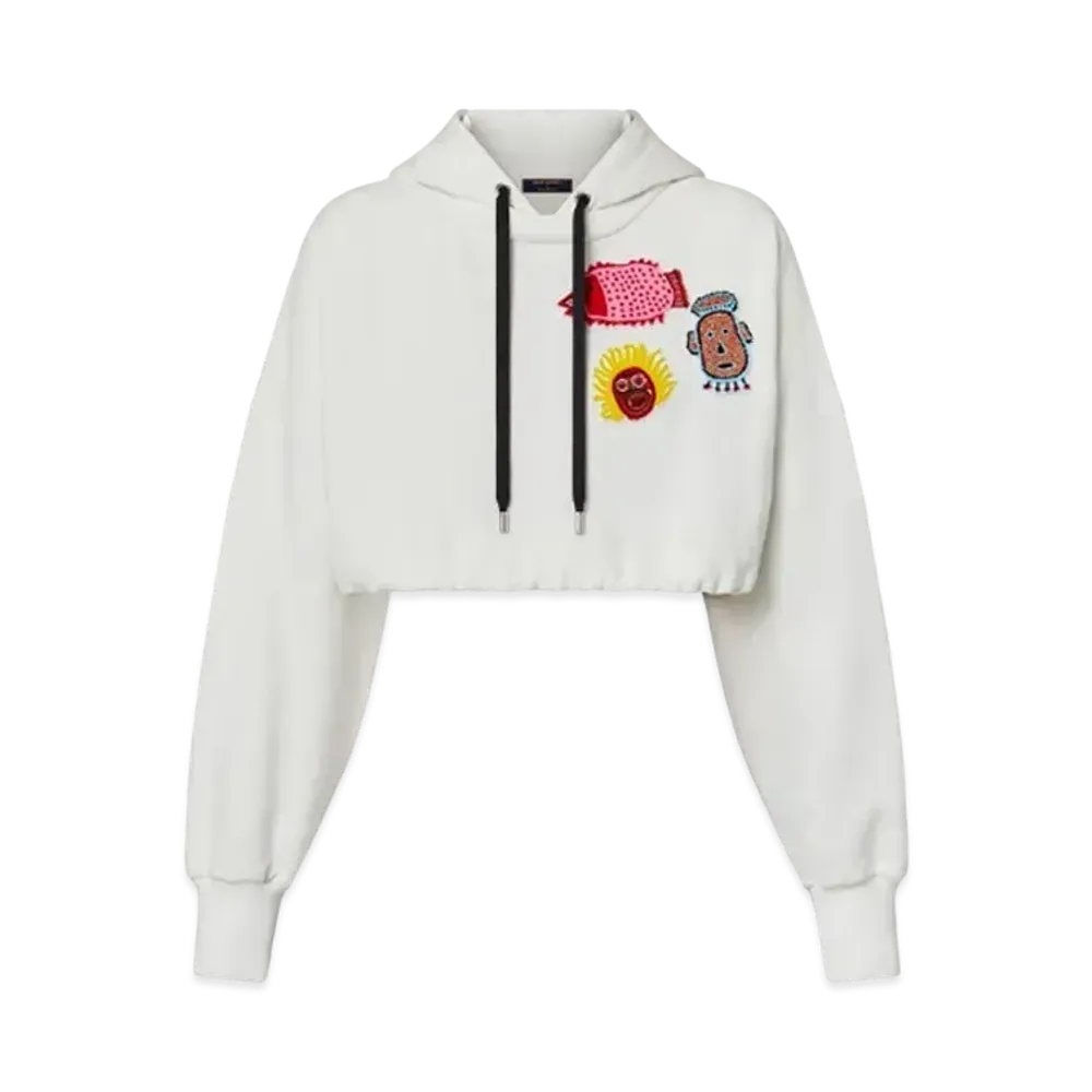 Louis Vuitton x Yayoi Kusama Faces Patches Cropped Hoodie My Eternal Soul "Blanc"