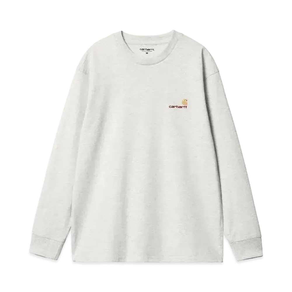 Carhartt WIP L/S American Script T-Shirt "Ash Heather"