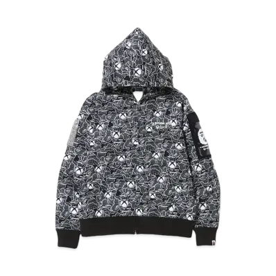 A BATHING APE x XBOX Camo Full Zip Hoodie "Black"