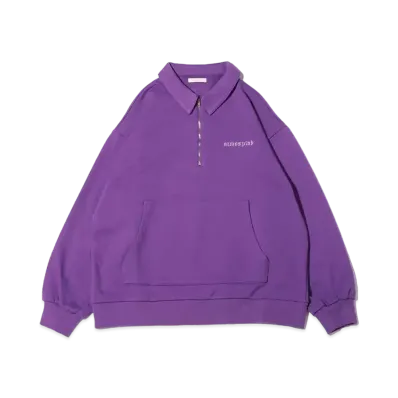 atmos pink Logo Embroidery Half Zip Tops "Purple"