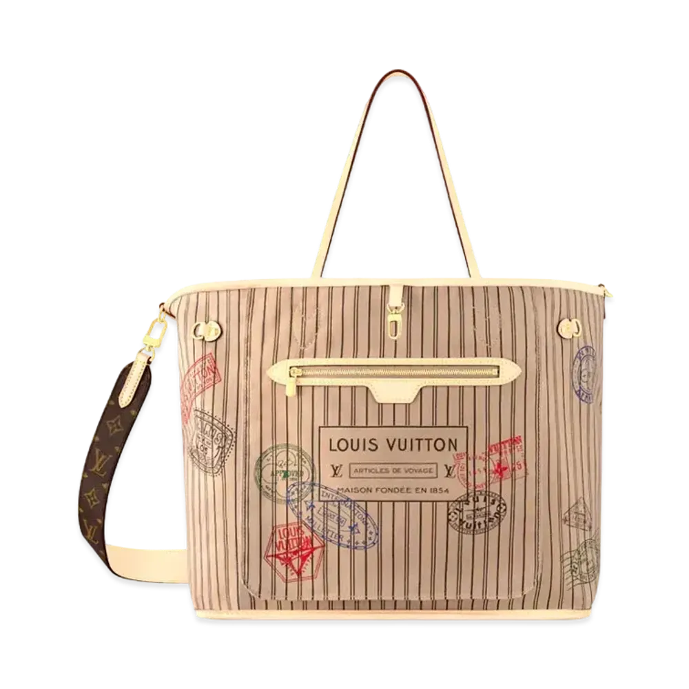 Louis Vuitton Neverfull Bandouliere Inside Out GM "Stamped Beige"
