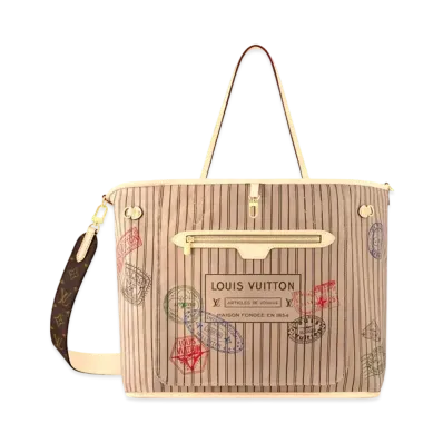 Louis Vuitton Neverfull Bandouliere Inside Out GM "Stamped Beige"
